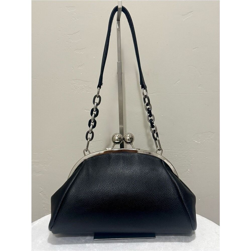 Handcrafted Premium Pebble Cowhide Retro Style Kisslock Frame Bag, Multi Use